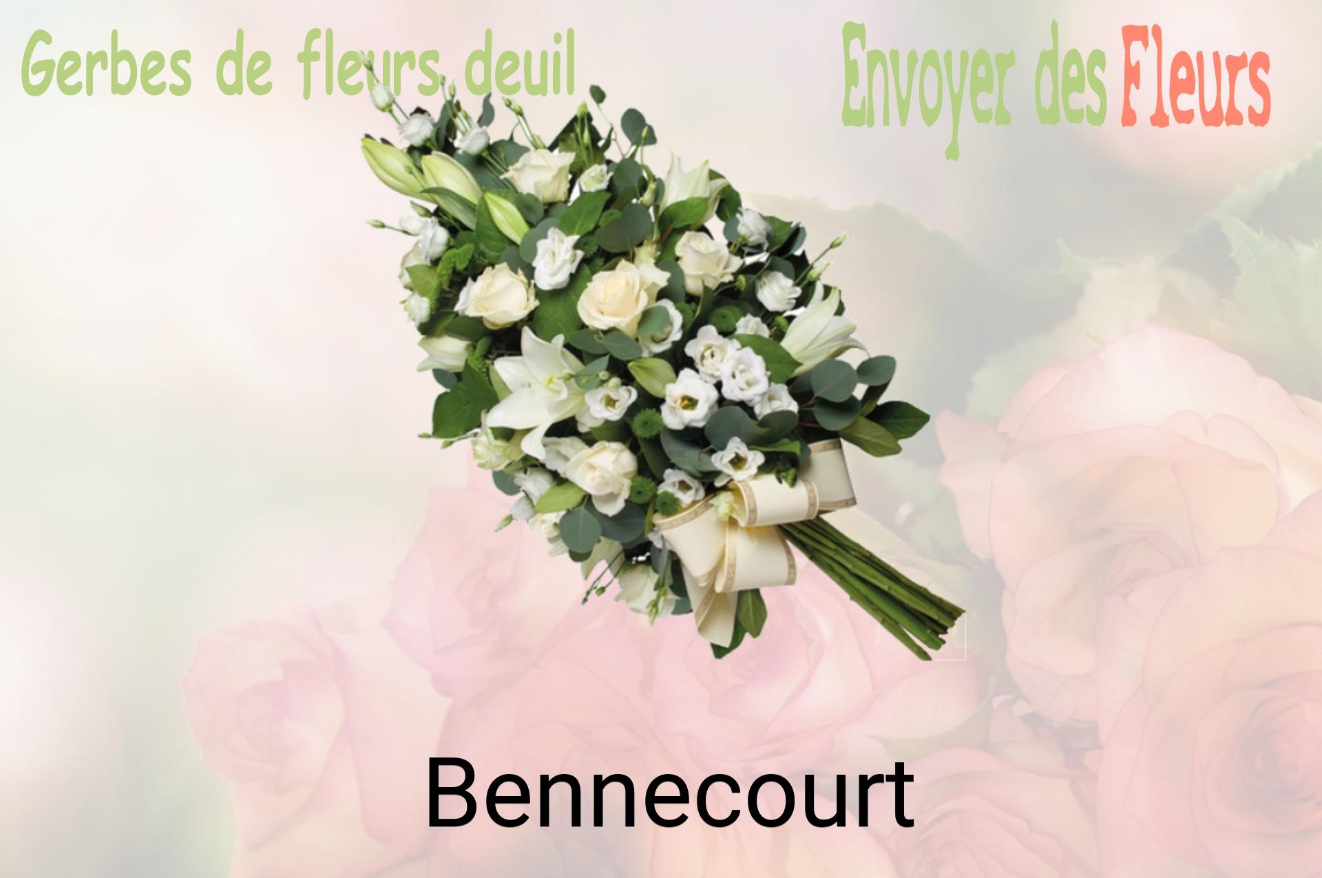 Gerbe de fleurs de deuil livrée à Bennecourt